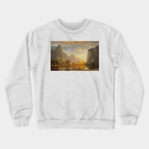 Valley of the Yosemite by Albert Bierstadt Crewneck Sweatshirt by Classic Art Stall